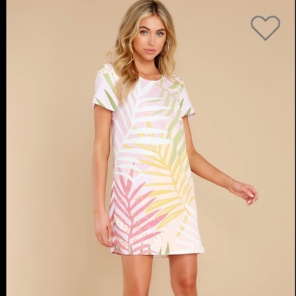 MINKPINK Palm Springs Print Tee Dress L - Picture 1 of 6